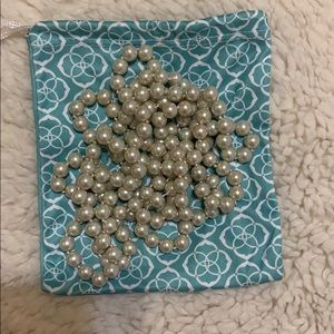 Long wrap faux pearl necklace